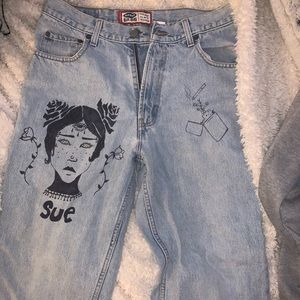 thrifted jeans & customized by me